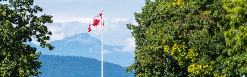 Canadian flag on UBC Campus