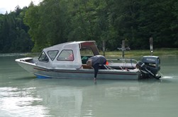 Judith collecting samples